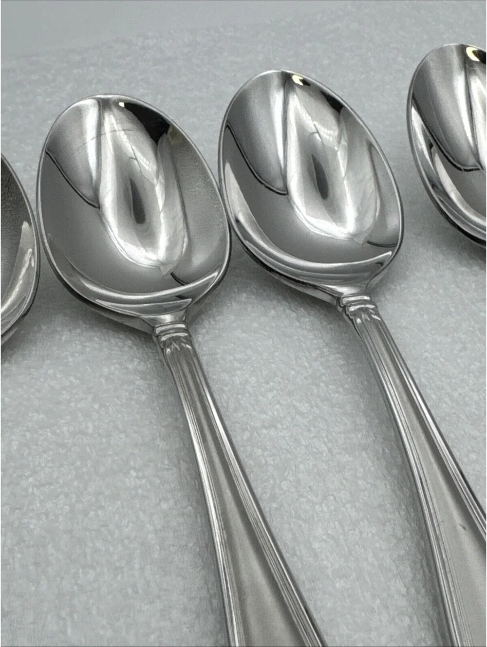 Set Of 5 Princess House BARRINGTON Oval Soup Spoons 18/10 Stainless Flatware 7